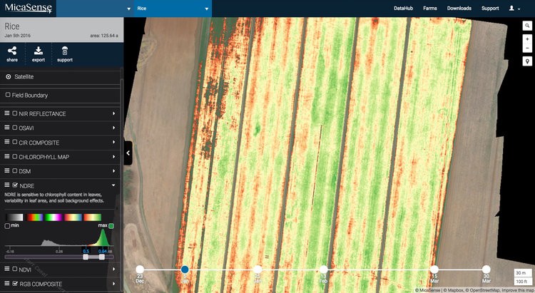 NDVI map revels a non-uniform application of urea