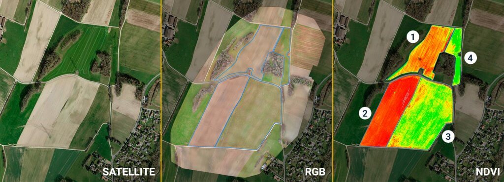 Aerial map with NDVI dataset in Assens