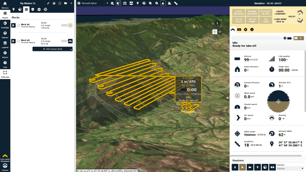 3D eBee Geo misison in eMotion 3 flight planning software